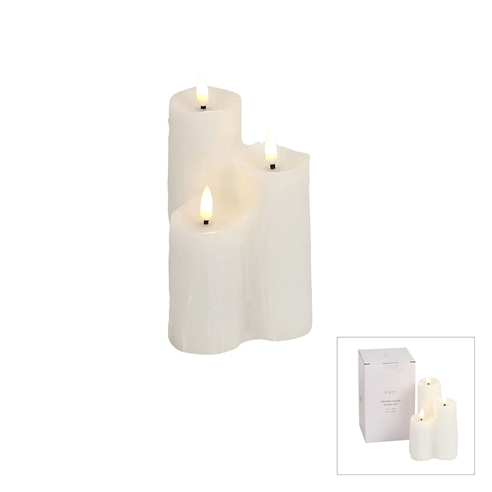 CANDLE CLUSTER 3 HEAVEN LED WHITE