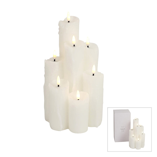 CANDLE CLUSTER 7 HEAVEN LED WHITE Candle Scents Echuca