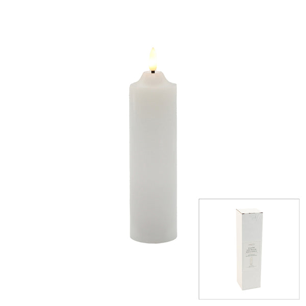 ELLIPSE LED WHITE NARROW PILLAR 5X20 Candle Scents Echuca