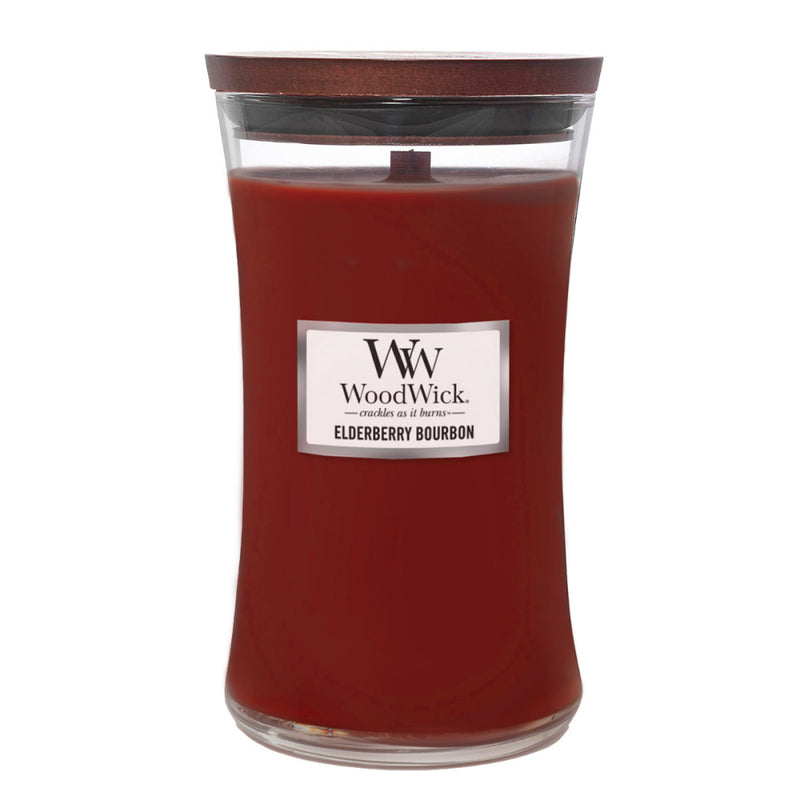 WOOD WICK LGE CANDLE [F:Elderberry Bourbon]
