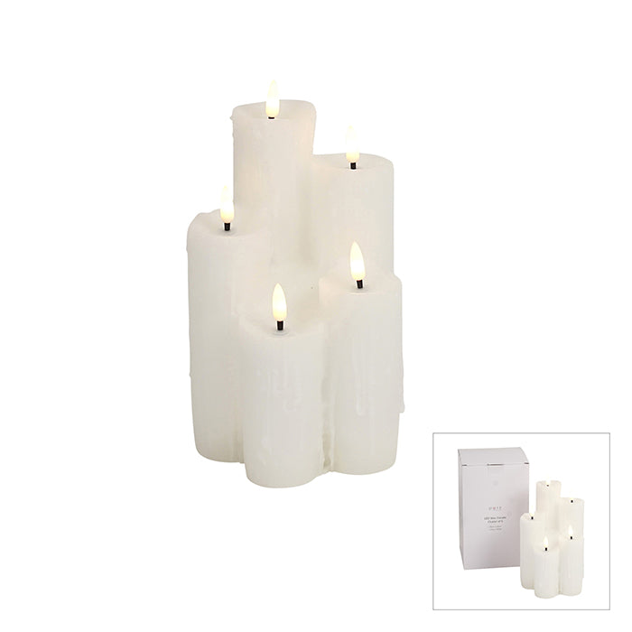 CANDLE CLUSTER 5 HEAVEN LED WHITE