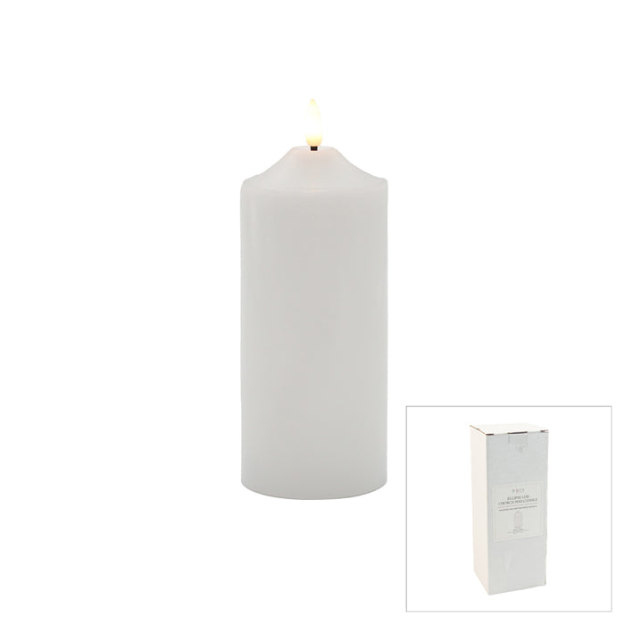 ELLIPSE LED WHITE CHURCH CANDLE 7.5X20