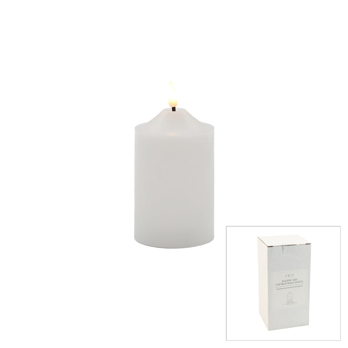 ELLIPSE LED WHITE CHURCH CANDLE 7.5X15