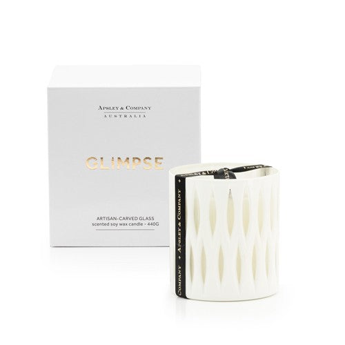 APSLEY GLIMPSE LUXURY CANDLE 440GM [F:Fig Leaf, Rhubarb, Wh Mus]