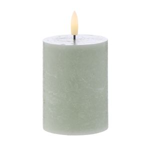 HUGHE LED PILLAR CANDLE GREEN 10CM