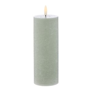 HUGHE LED PILLAR CANDLE GREEN 20CM