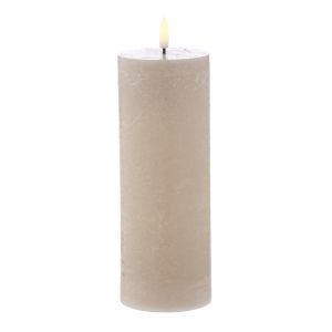 HUGHE LED PILLAR CANDLE TAUPE 20CM