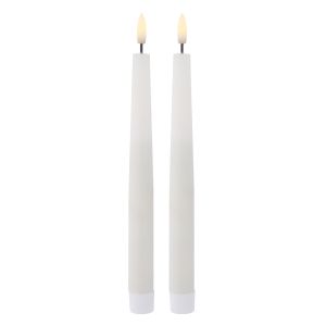 HUGHE LED TAPER S/2 24CM WHITE