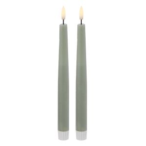HUGHE LED TAPER S/2 24CM GREEN
