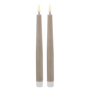HUGHE LED TAPER S/2 24CM TAUPE