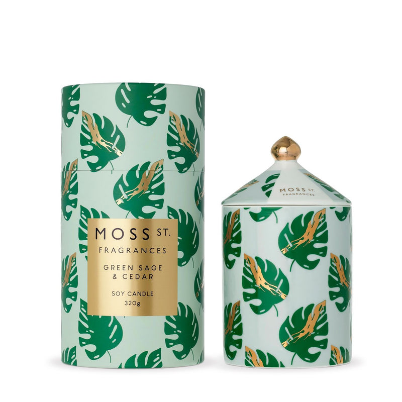 MOSS ST CERAMIC CANDLE 320G